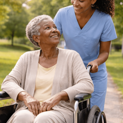 Oldwoman in wheelchair