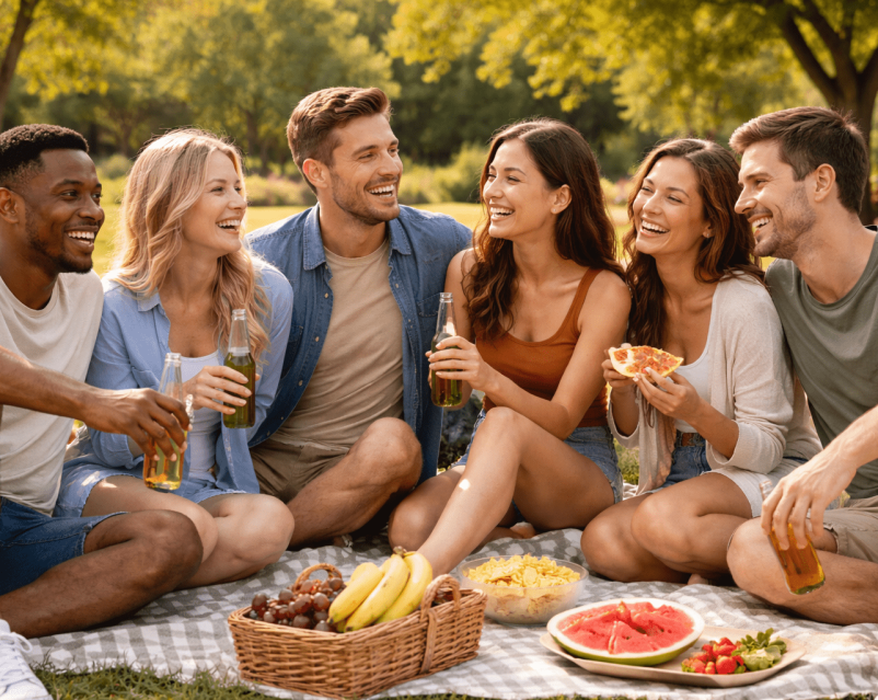 Young people in a park